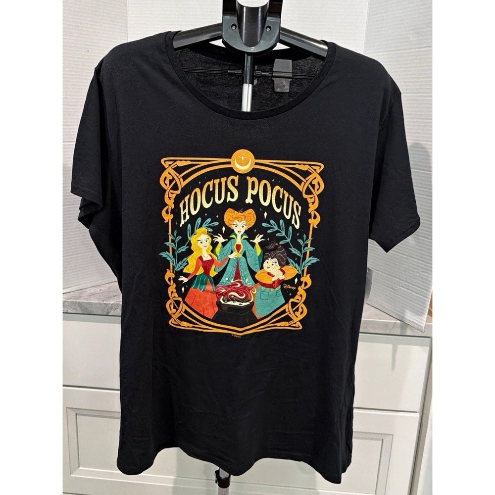 Disney Hocus Pocus Sanderson Sisters Graphic T-Shirt Black Unisex Adult 1XW NWT